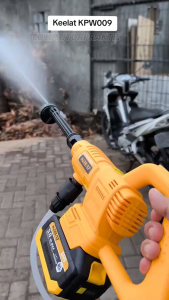 KEELAT KPW009 High Pressure Water Gun Wireless Lithium Battery Water Jet Cordless Portable Car Washing Machine Cleaner Sprayer Gun Handheld Car Washer Sprayer Cleaner For Home Car Garden With Foam Generator Nozzle