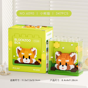 Bandai | Cute Panda Giraffe Tiger Fox Guinea Pig Lamb Koala Penguin Building Blocks Girl Bricks Toy Kit Model