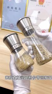 [Ready Stock+COD] Multifunction Glass Grinding Bottle Manual Salt Pepper Mill Grinder Stainless Steel Muller Spice Sauce