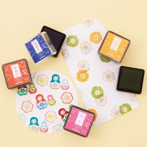 Shachihata | Mini Natural Color Oil-based Ink Pad for Finger Painting Rubber Stamp Square Mini