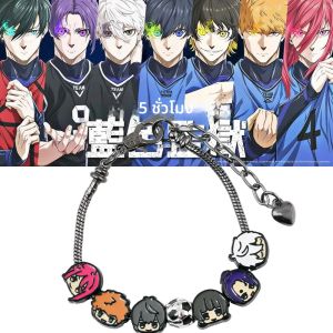 อะนิเมะสีฟ้าล็อคคอสเพลย์สร้อยข้อมือฟุตบอล Q Isagi Yoichi Rensuke Kunigami Chigiri Hyoma Character Charm กําไลข้อมือกําไลข้อมือเครื่องประดับ