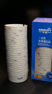 Gạt Tàn Thuốc Lá Dùng 1 Lần Hộp 25 Cái | Disposable Foam Ashtray Mini Có Khe Gác Thuốc Cho Ô Tô