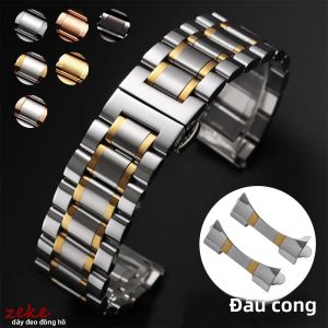 Dây Đeo Đồng Hồ Bằng Thép Không Gỉ Có Đầu Cong Dây Đeo Đa Năng 12/14/16/18/19/20/21/22/24mm Có Khóa Bướm Cho Đồng Hồ Tissot Và Đồng Hồ Truyền Thống