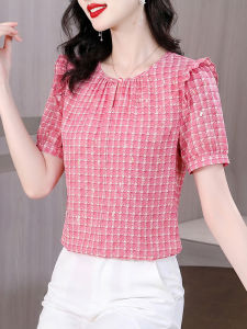 DAIXIANGFEIZI | Áo Sơ Mi Thời Trang Mới Mùa Hè Họa Tiết Caro Dễ Thương