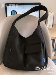 Large Capacity Totes Female Summer New Ins Minimalist College Student Handbag Easiest for Match Class Work Clothing One Shoulder Bag