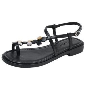 Josiny | Shiny Flat Soft Comfortable Womens Roman Toe Sandals