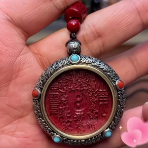 Traditional Lucky Charm Pendent Necklace Cinnabar Mountain Ghost Spend Money for  Peace and Healthy