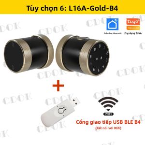 CDOK L16A Khóa Thông Minh Bluetooth Tuya Vân Tay Mật Khẩu Khóa Cửa Cho Gỗ Đồng Thau Cửa Inox Sinh Trắc Học Phím Bàn Phím