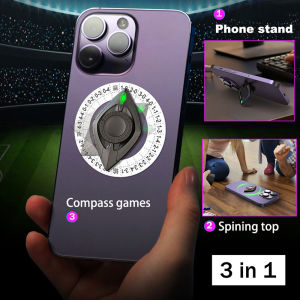 3-in-1 Phone Ring Grip with Spinning Top Multiple Function Cellphone Finger Ring Stand Holder Fidget Spinner Relieve Stress Games