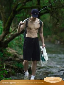 American Retro Nylon Shorts Men Summer Thin Fashion Ice Silk Quick Dry Sports Pants over Knee Four Five Parts Casual Shorts