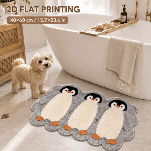 VIKAMA 2D Flat Irregular Beagle Dog Rug Non Slip Soft Absorbent Floor Mat Bedroom Bathroom Entrance Apartment Home Decor