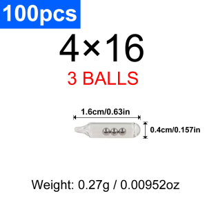 100pcs/lot 3mm/4mm/5mm Rattles Shake Attract soft baits stainless steel beads glass sleeveGlass Maraca Fishing Tackle Accessory