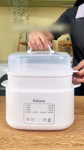 Kawu Multi-Function 4-in-1 Electric Stew Pot with Steamer 4.4L Five ceramic pots Egg Cooker Non Stick pot Electric cooking pot