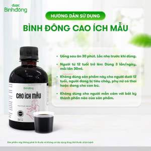 Cao ích mẫu bình đông chai 280ml hỗ trợ rối loạn kinh nguyệt đau bụng kinh