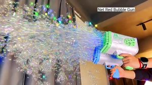 Kids Gatling 76-Hole Bubble Gun Charging Electric Rocket Launcher Wedding Bubble Machine