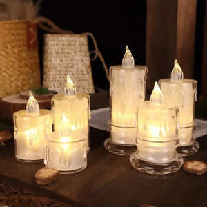 ไฟแท่นบูชาเทียนไฟฟ้าไร้ไฟไหม้แบบ Led สำหรับจัดงานวัชพืช เชิงเทียน ราคาผับ