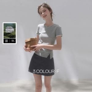 3COLOUR·S | Summer New Design Short Fitted T-Shirt Gray