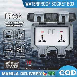 Ip66 Waterproof Outdoor Wall Socket Weatherproof Socket Outlet Switch with Cover Electrical Switch and Socket Outletstep Outdoor Waterproof Socket Outdoor