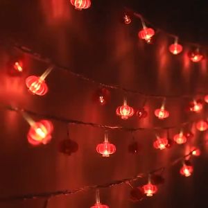 Vimite New Year Decoration Solar Hanging Ornaments 2025 Chinese New Year Iantern lantern With Blessing Character 10M/20M/50M LED Home New Year Holiday lantern String Lights Red lantern String Atmosphere Decoration Spring Festival Lantern Festival Lights
