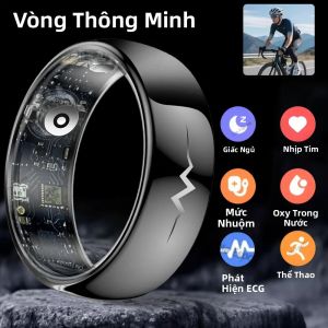 Nhẫn Thông Minh Theo Dõi Sức Khỏe Với Chức Năng Đo Điện Tâm Đồ (ECG) Nhịp Tim Oxy Máu Giấc Ngủ Chống Nước Thiết Bị Theo Dõi Thể Dục Dành Cho Nam Nữ Quà Tặng Cho Các Hoạt Động Nhóm