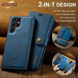 KISSCASE For Samsung S23Ultra Case Two-In-One Magnet Split Leather Case Wallet Case For Samsung Galaxy S23+ S23Plus S22 Plus S21 20FE Note20 Ultra Mobile Phone Case
