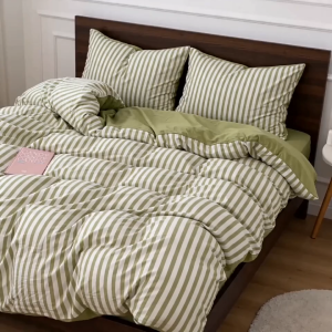 Hàng Sẵn Bộ Drap Bọc 4 Món Sọc Xanh Lá | 🚚 Giao Nhanh ⚡ Mua Kèm Giảm Thêm 💚 Mềm Mại Thoáng Mát