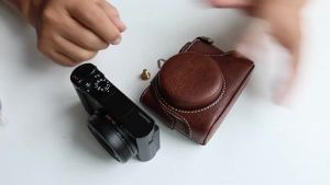 Camera Bag for Panasonic ZS99/TZ99 Camera Protective Case Lumix ZS300/TZ300/TX3 Full Leather Case Shoulder Strap Set