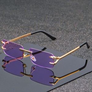 Mens and Womens Casual Square Frameless Metal Fashion Glasses Are Suitable for Both Casual and Formal Occasions