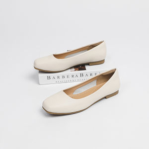 Black Leather Work Shoes Womens Soft Bottom Stand Long No Fatigued Foot Commute Professional Single Shoes Comfortable High Heels Thick Heel