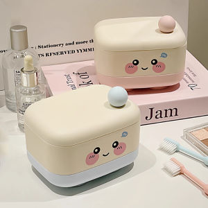Hộp Đựng Xà Phòng Dễ Thương Hai Lớp Cho Phòng Tắm Phòng Học Ký Túc Xá Có Nắp Dụng Cụ Vệ Sinh Cá Nhân Dụng Cụ Lưu Trữ