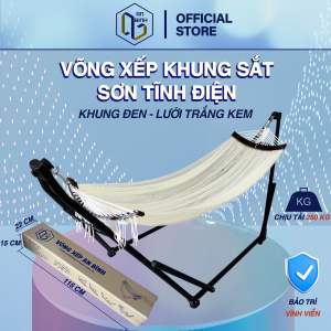 Bộ Võng Xếp Cao Cấp An Bình Khung Phi 32 Sơn Tĩnh Điện Tải Trọng 250kg Lưới Võng Xuất Khẩu Polyester Siêu Bền - Hàng Chính Hãng