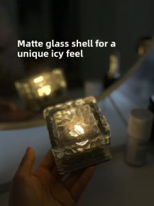 Creative Solar Powered Glass Ice Cube Light Stealing Daylight Design Lanterns Unique Gift Ideas for Parties And Festivals