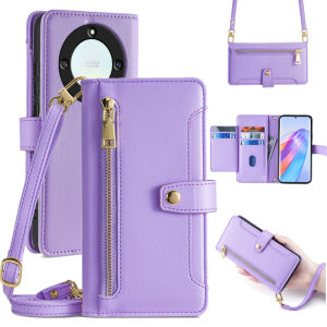 Honor X40 X60 pro X50i plus Full Cover Lens Crossbody Wallet Style Flip Cover Leather Phone Case X30 X40gt X70i รุ่นใหม่ X20se การใส่การ์ด