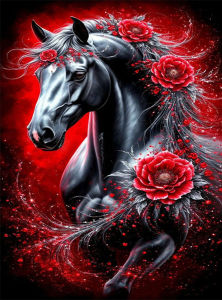 HUACAN Diamond Mosaic News 2026 Horse Animal Home Decor Rhinestones Square Round Drill Painting 5d Rose Flower Handicrafts