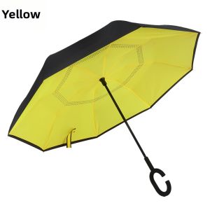 Manual Long Handle Reverse Umbrella Double Layer For Car Use