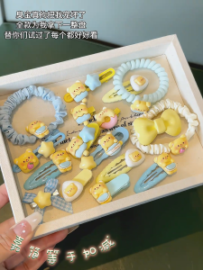 น่ารัก ชุด Bear Butter Series 6 ชิ้น การ์ตูน อุปกรณ์เสริมผมสนุกสําหรับเด็กกิ๊บติดผมสําหรับผมชี้ฟู Bangs Duckbill คลิป