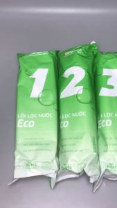 Bộ 3 lõi lọc nước Kangaroo Eco 123 dùng cho máy lọc nước RO Kangaroo có 3 cốc lọc 10inch - Hàng chính hãng