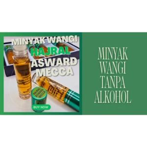 Hajral Asward Mecca (8ml) - Minyak Wangi Tanpa Alkohol Perfume Attar Oil Non-Alcohol Readystock Travel