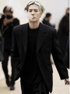 Kings Style Casual Western Suit Jacket for Men Korean Trendy Upscale Black DK Code Military Uniform Straight Cut Youth Pop Style