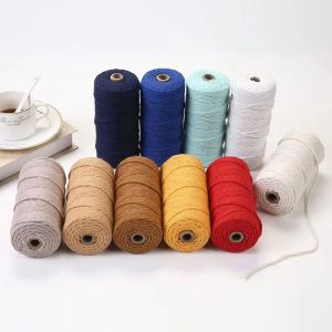 100m Macrame Cord 3mm/4mm 100% Cotton Rope for Handmade Plant Hanger DIY Wall Hanging Making Arts Crafts Cotton Cord