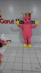 Kostum Maskot Badut Little Poni Lucu Pink Setelan Costume