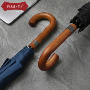LORDWEY & Parachase Windproof Big Umbrella Men Wooden Long Handle Large Golf Umbrella Luxury Outdoor Vintage Umbrella Rain 12 Ribs