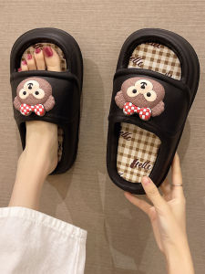 Womens Summer Outdoor Cute Bear Indoor Home Bathroom Anti-slip Thick Bottom EVA Slippers Sweet Roman Style Daily Wear
