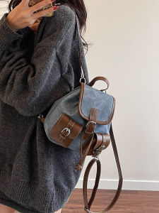 Color Block College Style Mini Shoulder Bag for Women Travel Fashionable 2025 New Design Dual Strap Backpack Young Daily Use