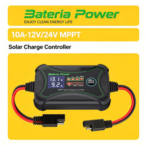BateriaPower 10A MPPT Solar Charge Controller 12V Auto Battery Regulator Solar Panel Max 150V Input for Lithium Sealed Gel for RV Family to SAE Plug