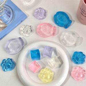 XUECHUANGYING Mini Children Gifts Hand Pinching Transparent Fish Cat Paw Mini Mochi Ice Block Cat Paw Mini Mochi Squeeze Toy Ice Pressure Ball Toy