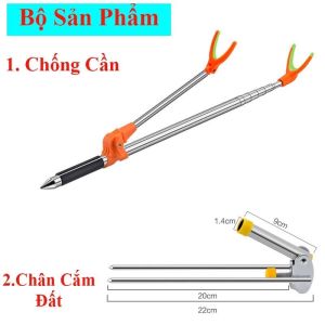 Chống cần câu đơn câu đài inox 2.1m