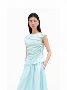 Boat Neck Sleeveless Ruffled Camisole Vest