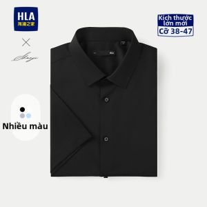 HLA | Áo Sơ Mi Cổ Ngắn Phong Cách Doanh Nhân cho Nam Size Lớn