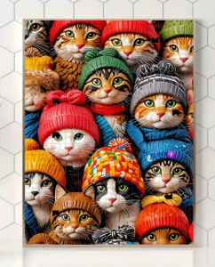 500pcs/1000pcs Adult Puzzle - Cute Cat Warm Winter Puzzle Design Interactive Family Game Mental Challenge Home Decoration